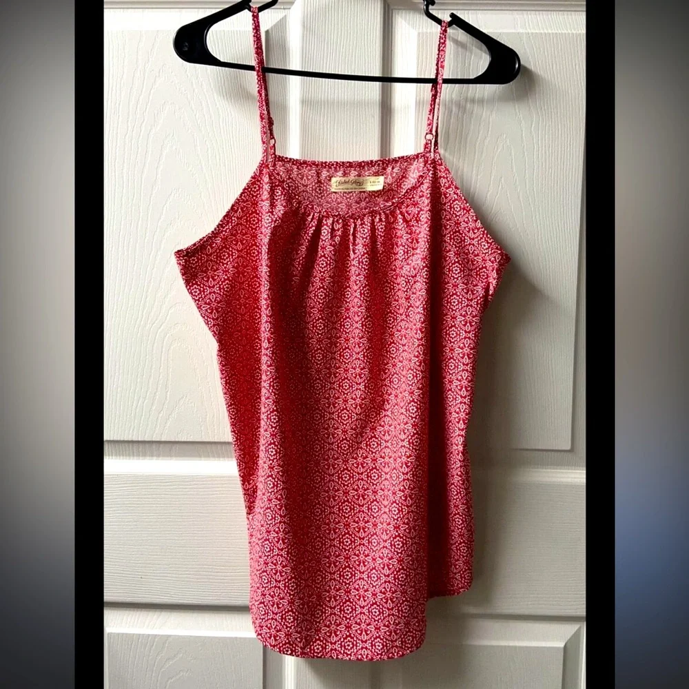 Red Print Babydoll Tank - lightweight & flowy w/adjustable straps